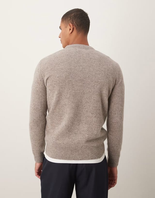 ASOS Barbour Tainsbury crew neck sweater in stone - 3