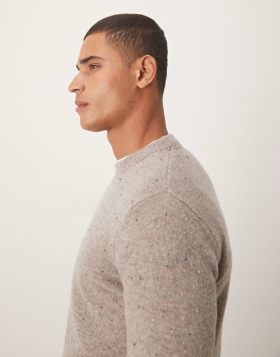 ASOS Barbour Tainsbury crew neck sweater in stone - 4