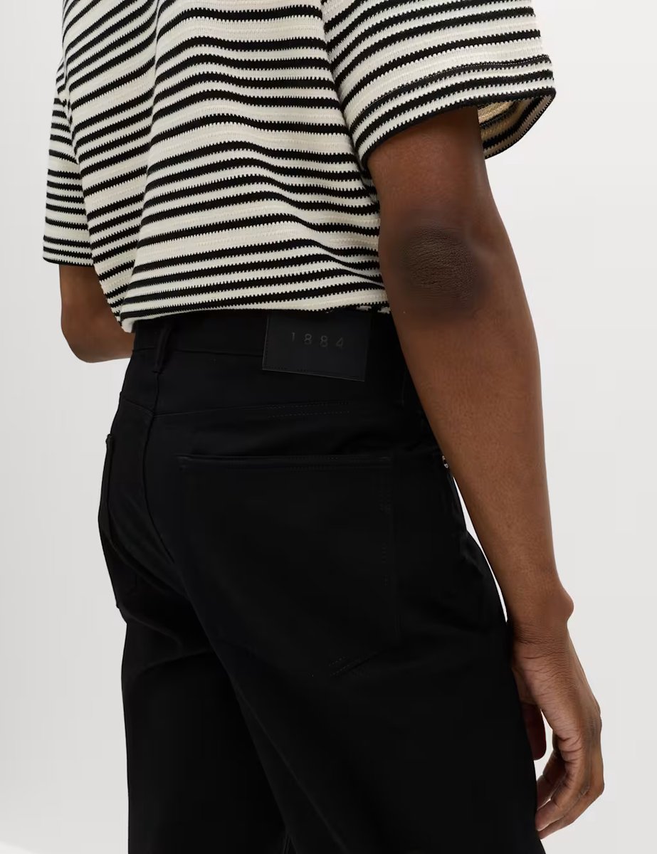 Marks & Spencer M&S Straight Fit Textured 5 Pocket Trousers Black - 3