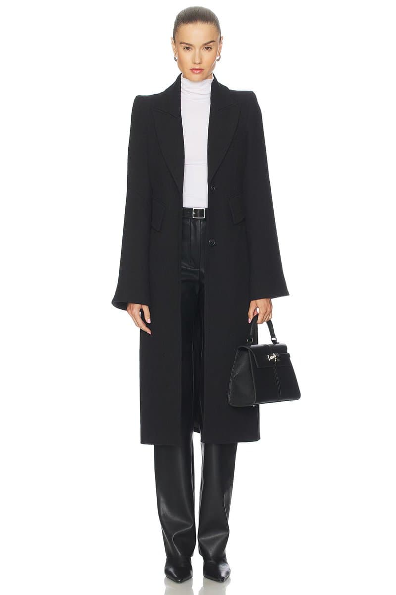 revolve Revolve Pagoda Brando Trumpet Sleeve Coat in Black