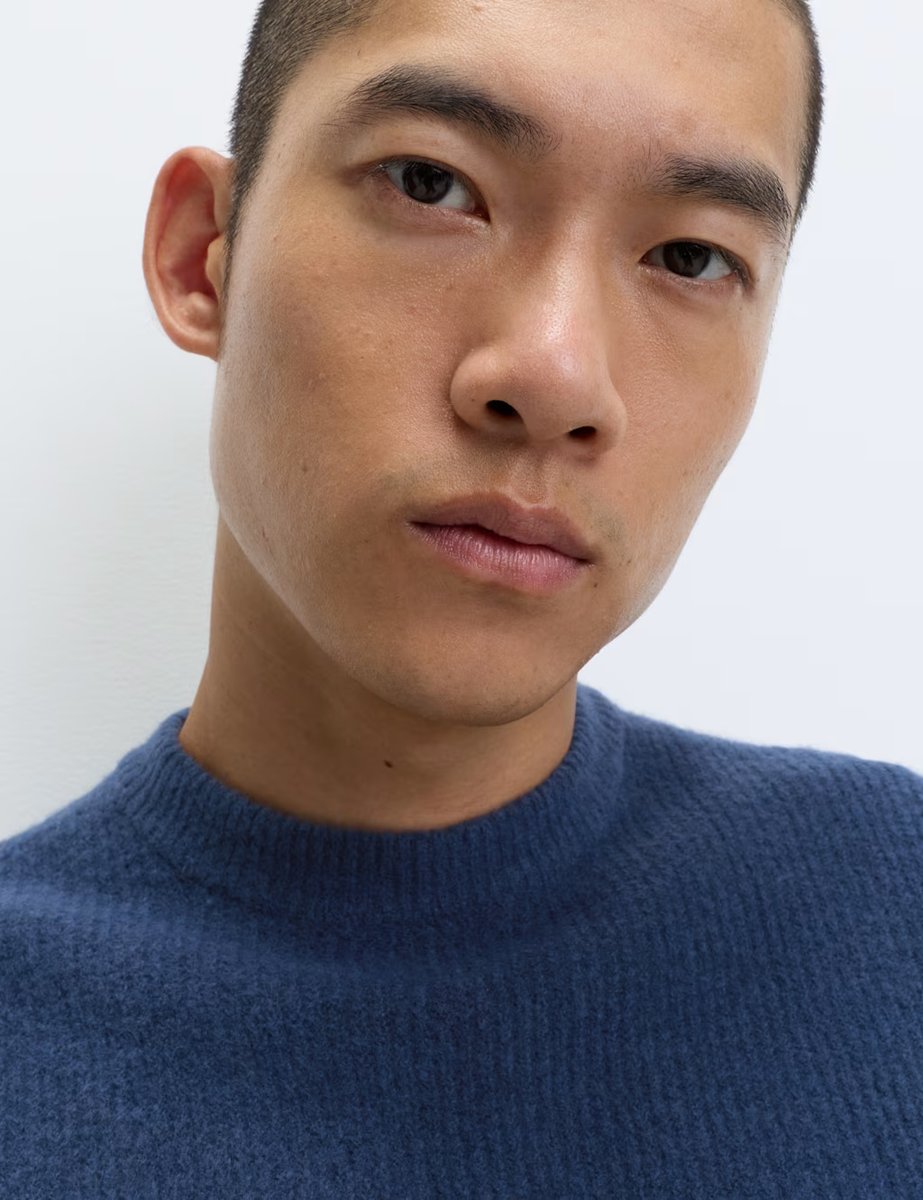 Marks & Spencer M&S Supersoft Ribbed Crew Neck Jumper with Wool Medium Indigo - 2