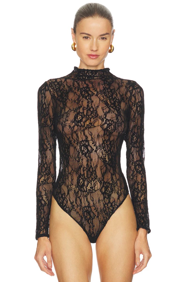 revolve Lace Mock Neck Bodysuit - 2