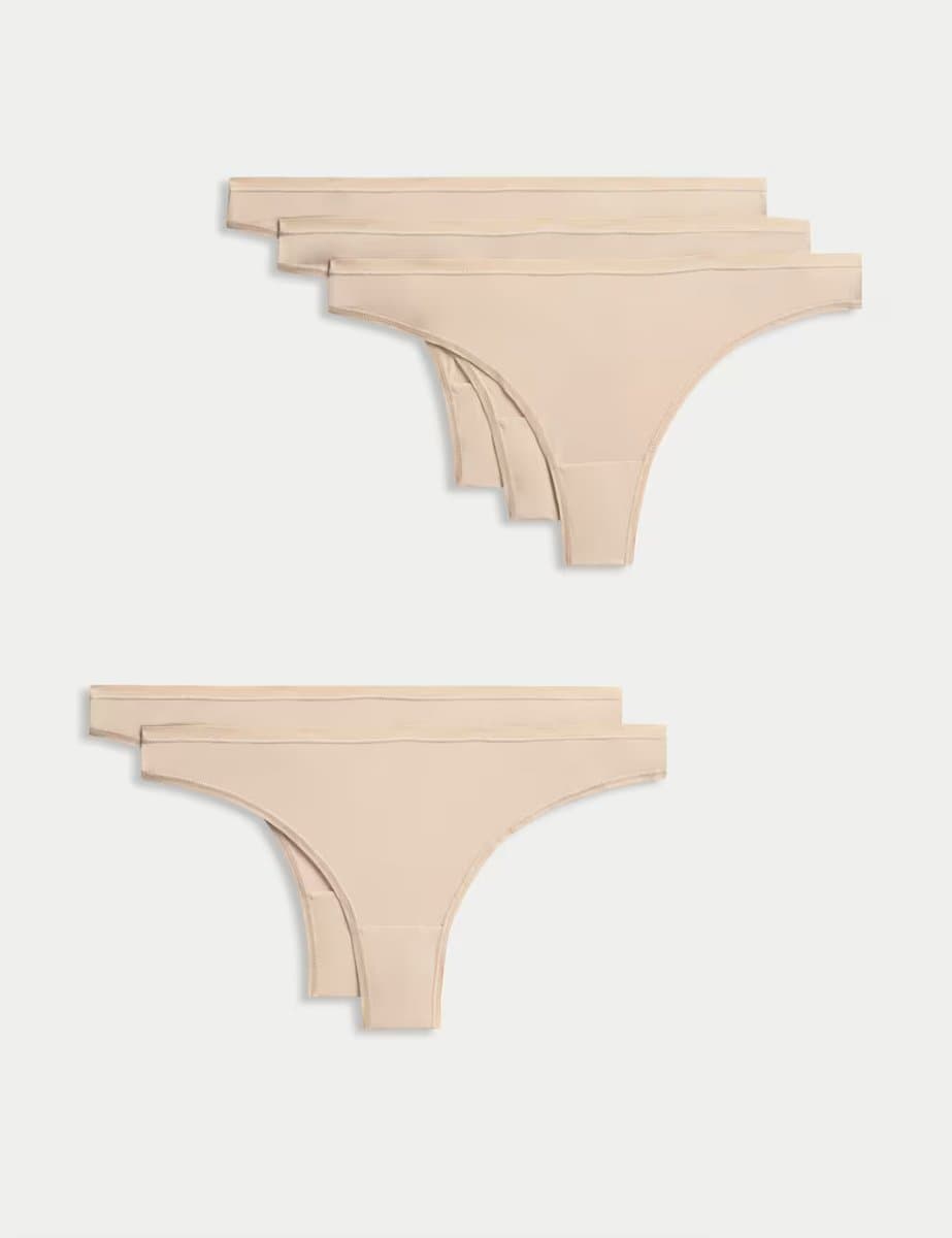 Marks & Spencer M&S 5pk Microfibre Low Rise Thongs Rose Quartz