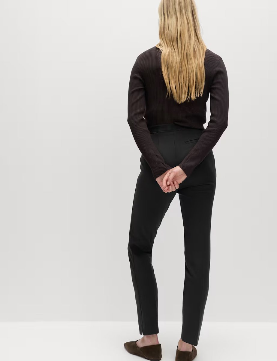 Marks & Spencer M&S Slim Fit Ankle Grazer Trousers Navy - 3