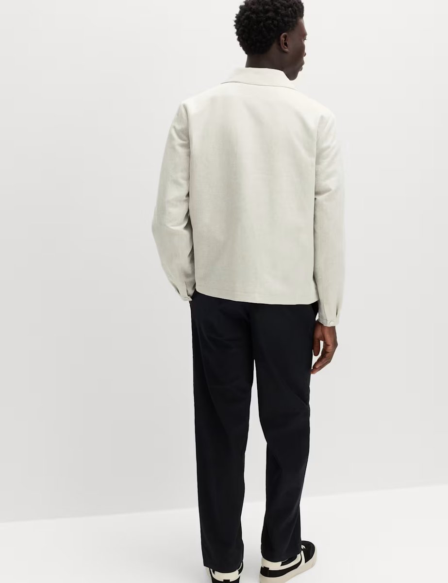 Marks & Spencer M&S Lightweight Linen Blend Harrington Jacket Neutral - 4