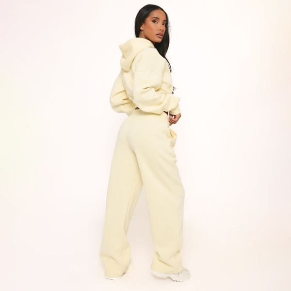 EGO Mid Rise Straight Leg Joggers In Lemon, Women's Size UK 14 - 2
