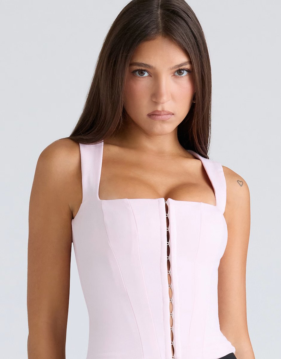 ASOS House of CB The balconette pink fitted corset top in pink - 2