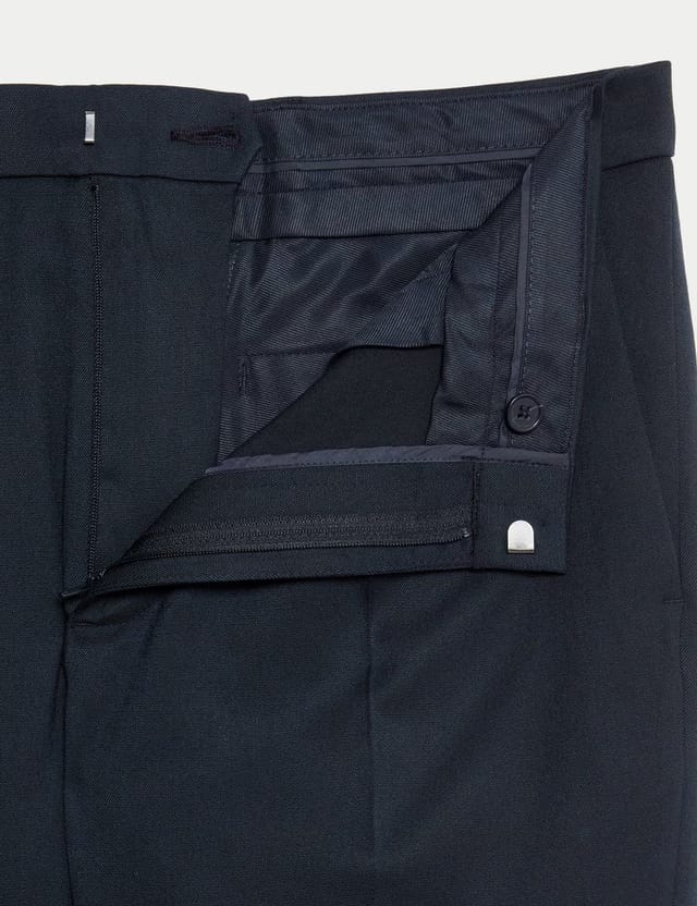 Marks & Spencer M&S Tailored Fit Stretch Smart Trousers Dark Navy - 2