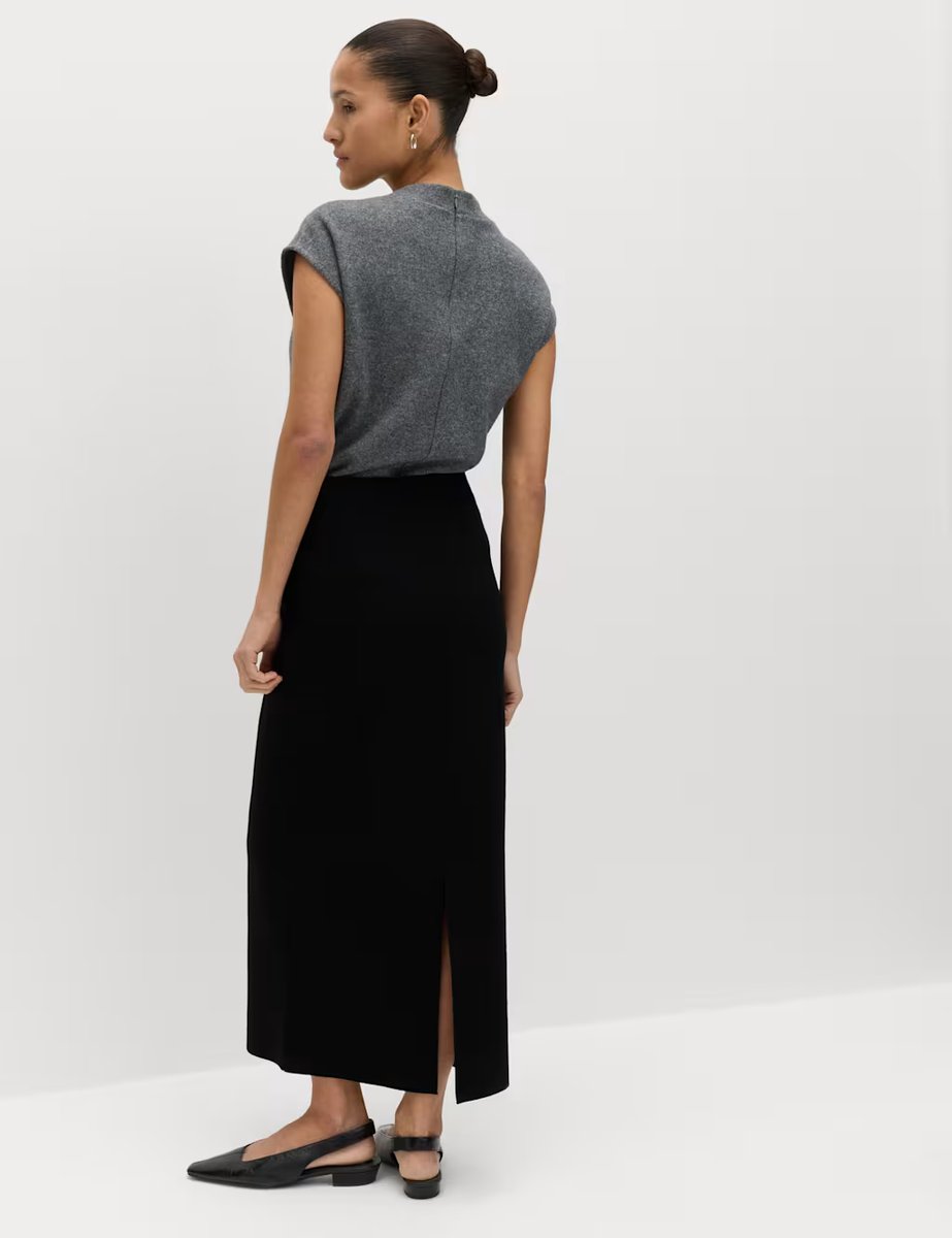 Marks & Spencer M&S Knitted Midaxi Column Skirt Black - 4