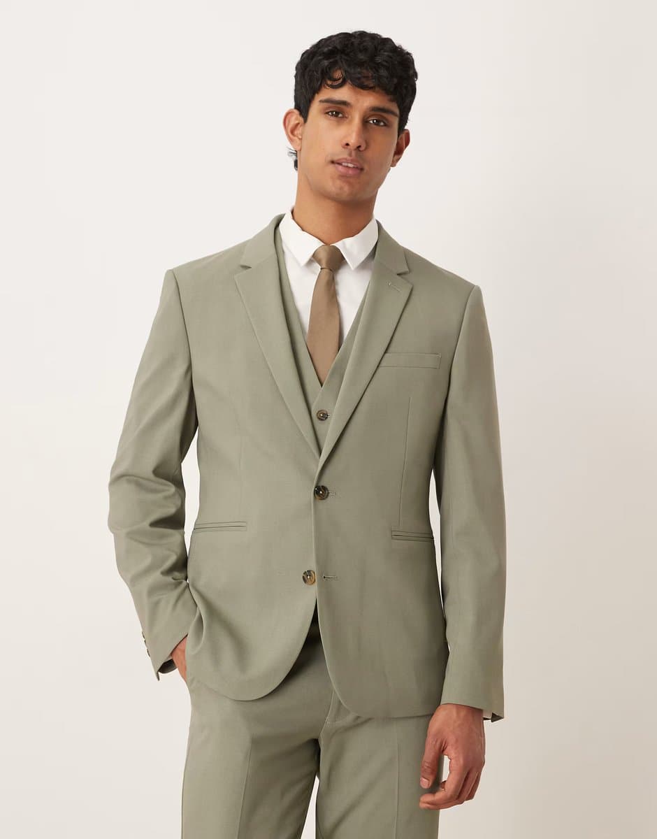 ASOS ASOS DESIGN slim suit jacket in sage
