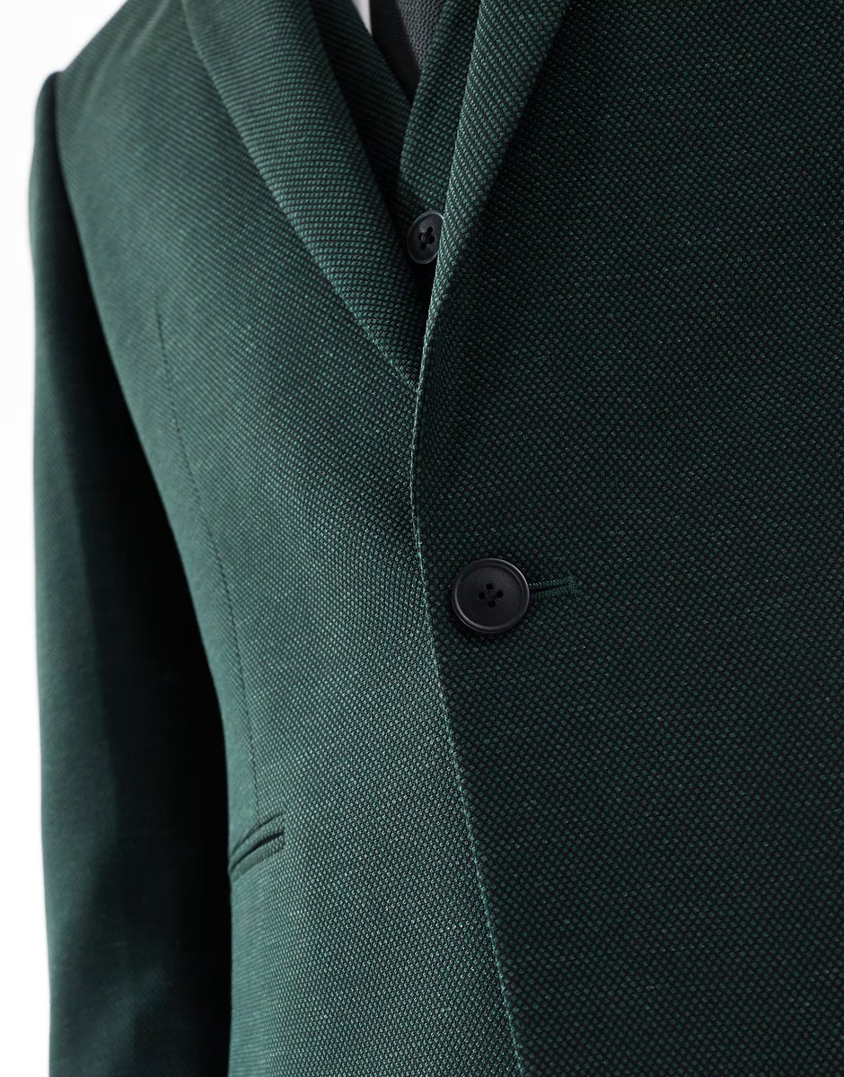 ASOS ASOS DESIGN wedding skinny suit jacket in green - 2