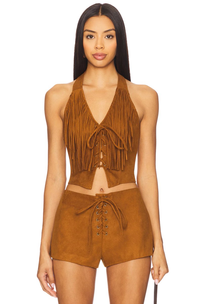 revolve Noella Faux Suede Top - 1