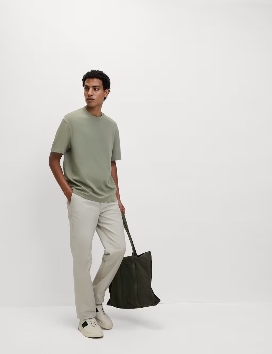 Marks & Spencer M&S Cotton Blend Ultimate Performance T-Shirt Thyme - 3