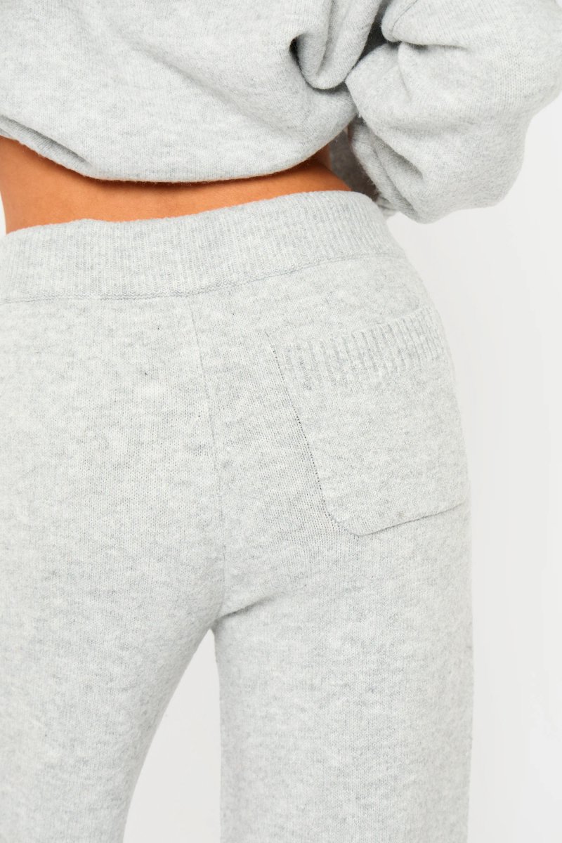 Kaiia Kaiia Knit Wide Leg Trousers Grey Marl - 2