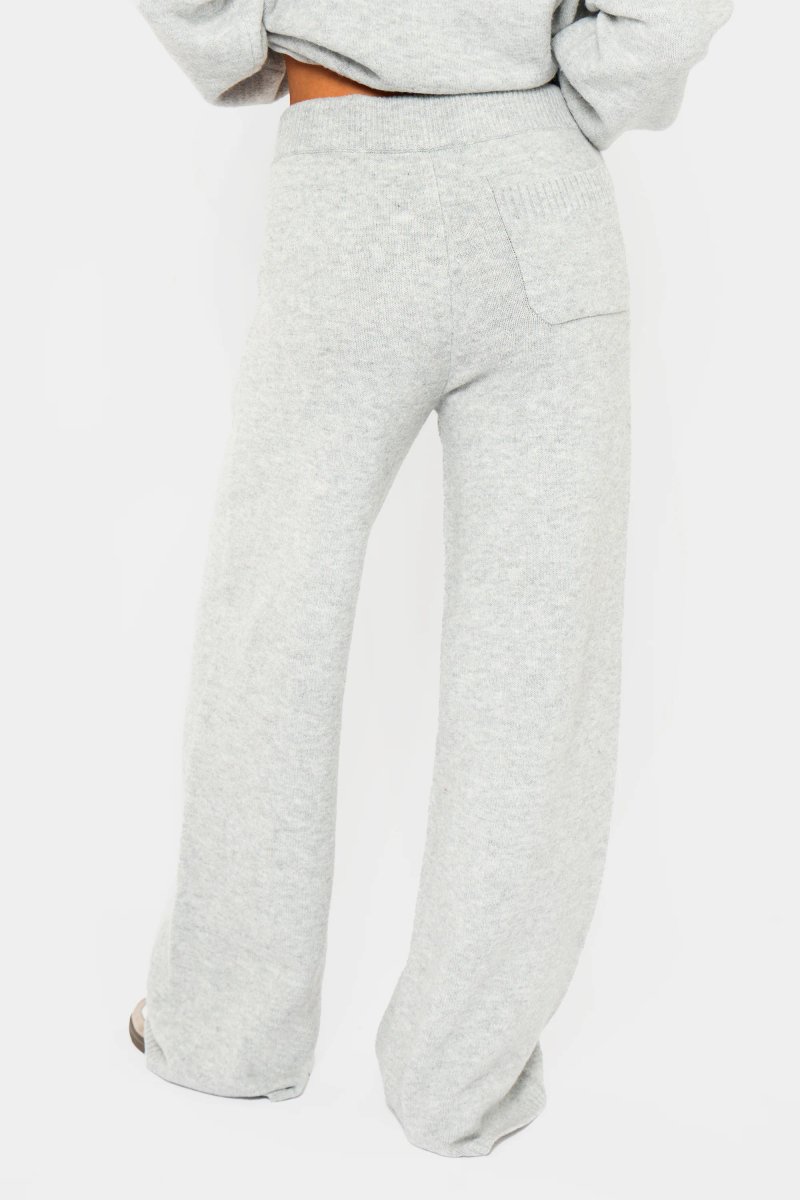 Kaiia Kaiia Knit Wide Leg Trousers Grey Marl - 4