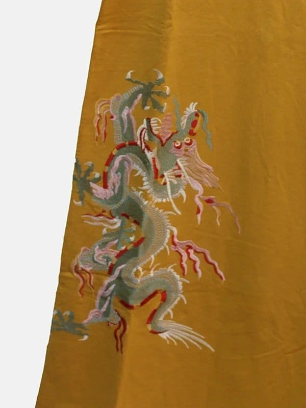 ASOS NEW Asos mustard dragon embroidered dress size 10 - 4