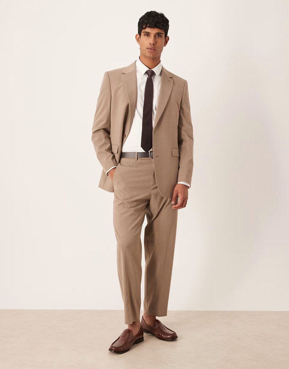 ASOS ASOS DESIGN longline regular suit jacket in beige - 2