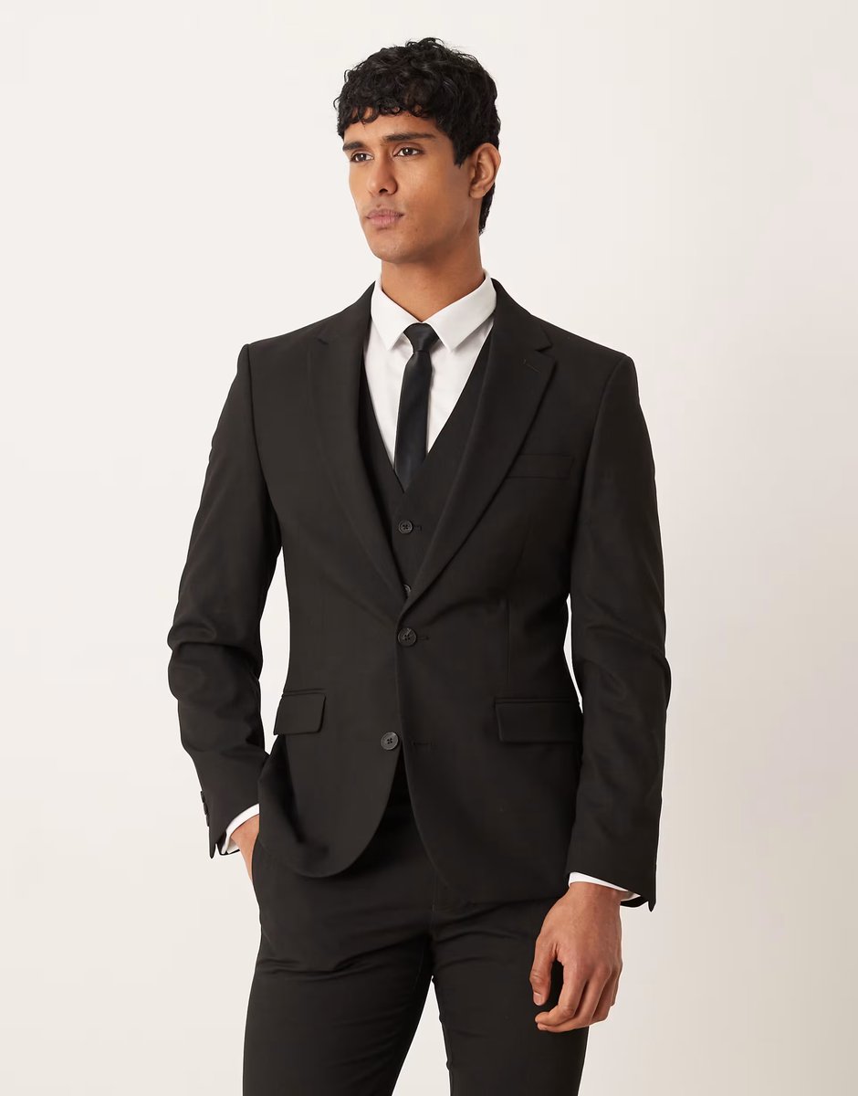 ASOS ASOS DESIGN skinny suit jacket in black - 1