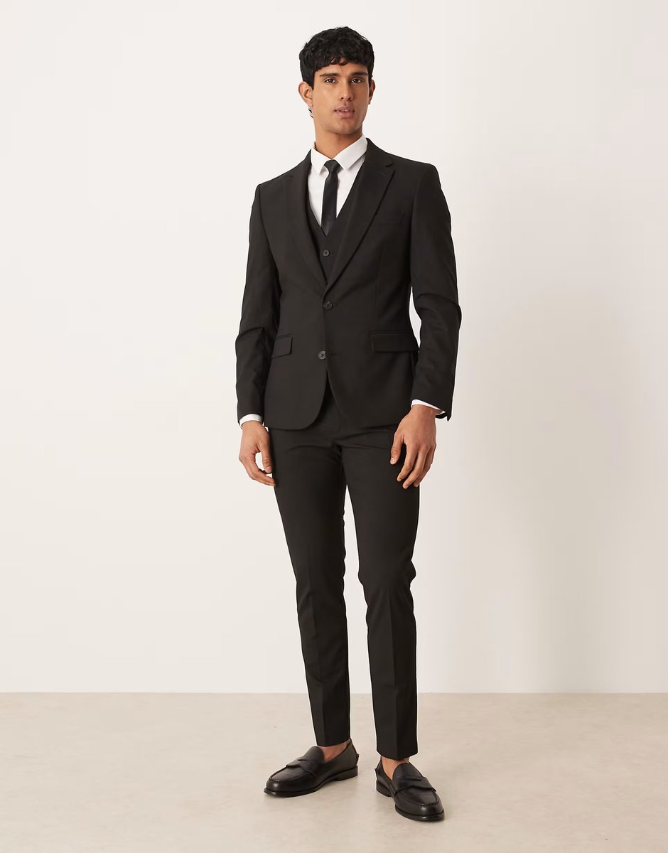ASOS ASOS DESIGN skinny suit jacket in black - 2