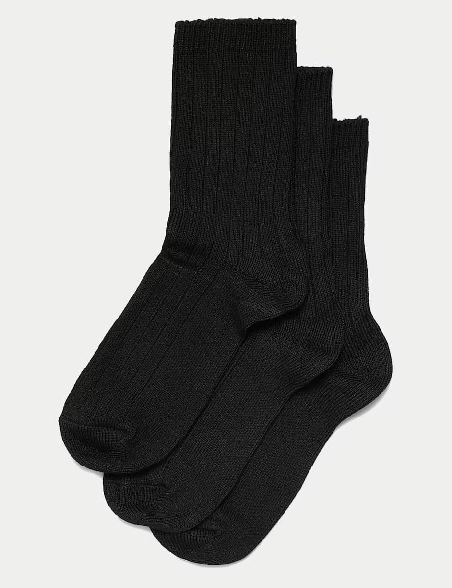 Marks & Spencer M&S Thermal Ankle High Socks Black