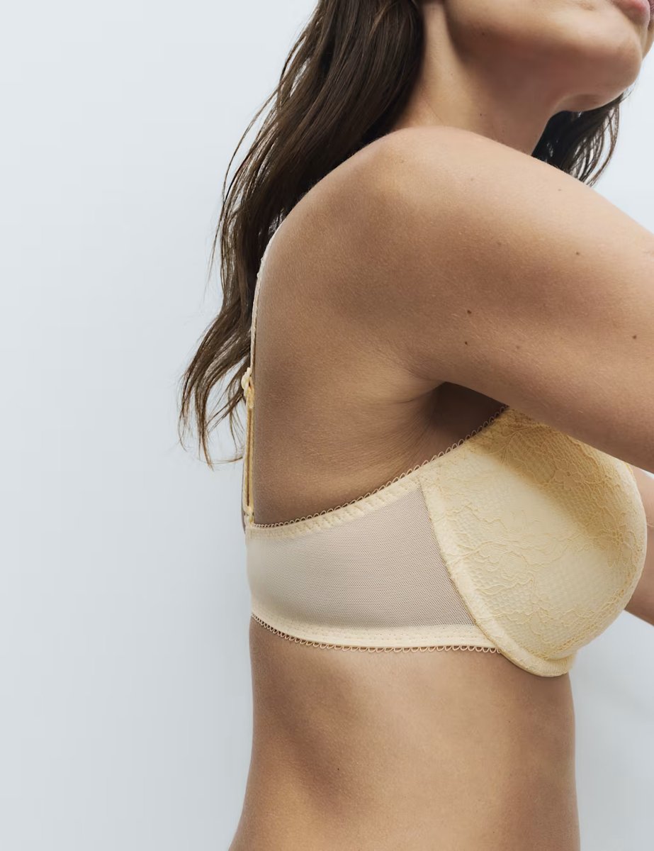 Marks & Spencer M&S 2 Pack Jasmine Lace Wired Demi Cup Bras (A-E) Dark Cream - 2