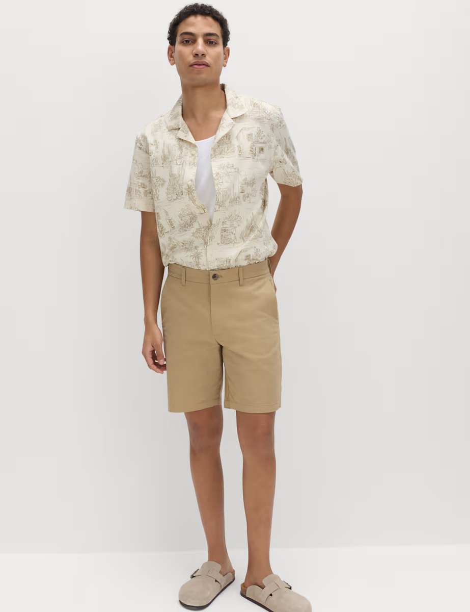 Marks & Spencer M&S 2 Pack Regular Fit Stretch Chino Shorts Sand - 2