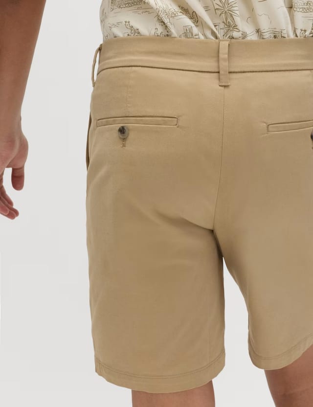 Marks & Spencer M&S 2 Pack Regular Fit Stretch Chino Shorts Sand - 3