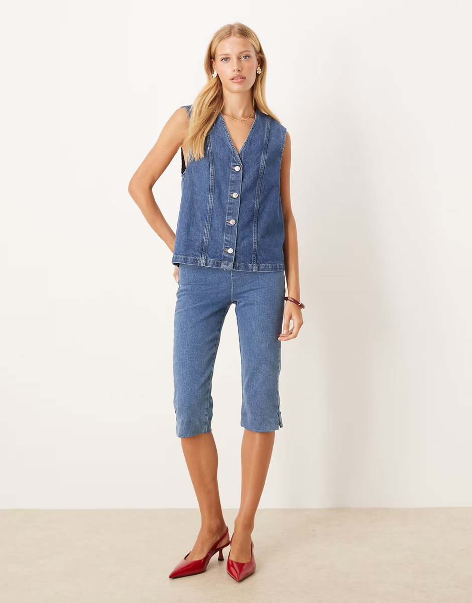 ASOS ASOS DESIGN oversized denim waistcoat in indigo wash - 3