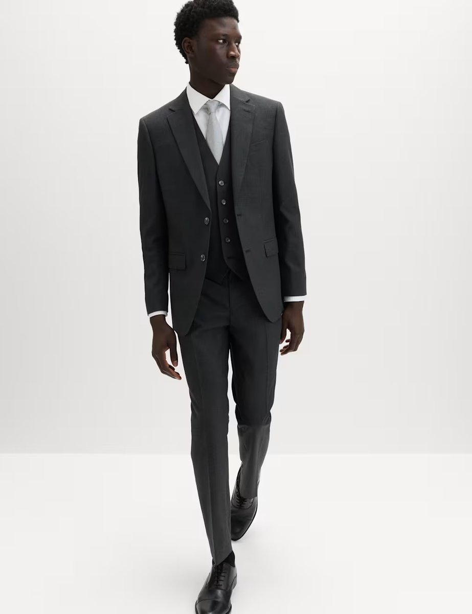 Marks & Spencer M&S Regular Fit Machine Washable Waistcoat Charcoal - 4