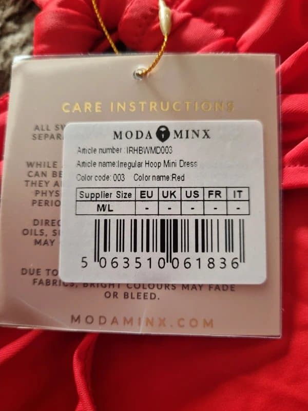 Moda Minx Moda Minx bikini hoop mini dress size M/L