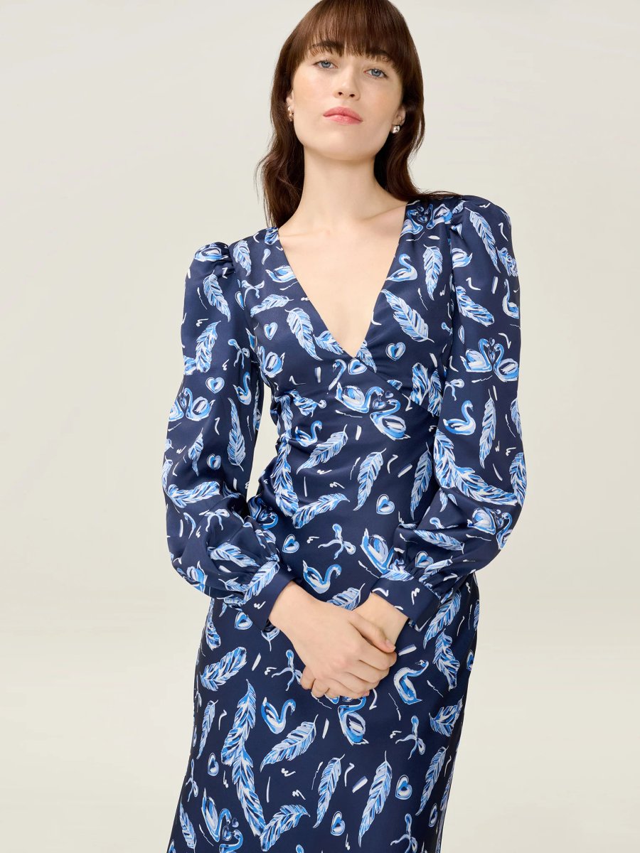 OMNES Francoise Dress in Swan Print - 3