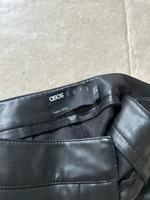 ASOS asos luxe leather look flared trousers