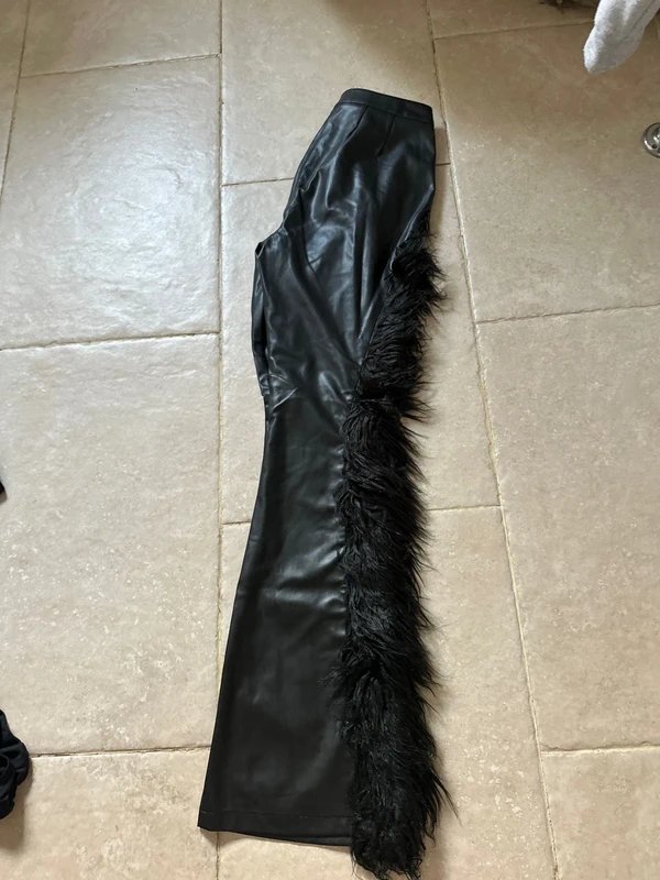 ASOS asos luxe leather look flared trousers - 4