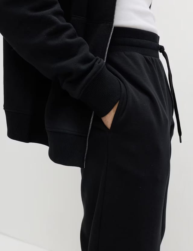 Marks & Spencer M&S Elasticated Waist Cotton Rich Joggers Black - 3