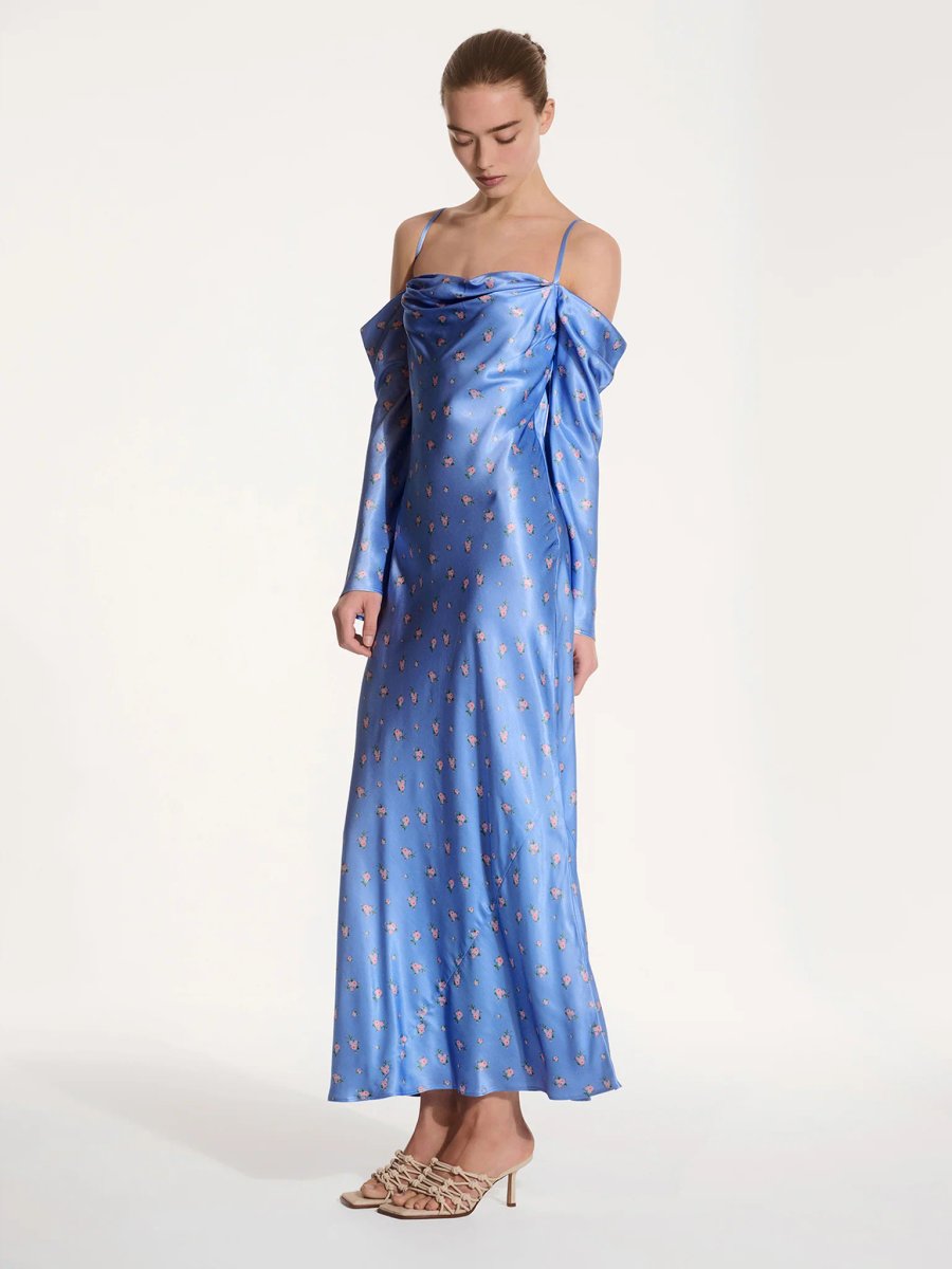 OMNES Munique Floral Dress in Light Blue - 2