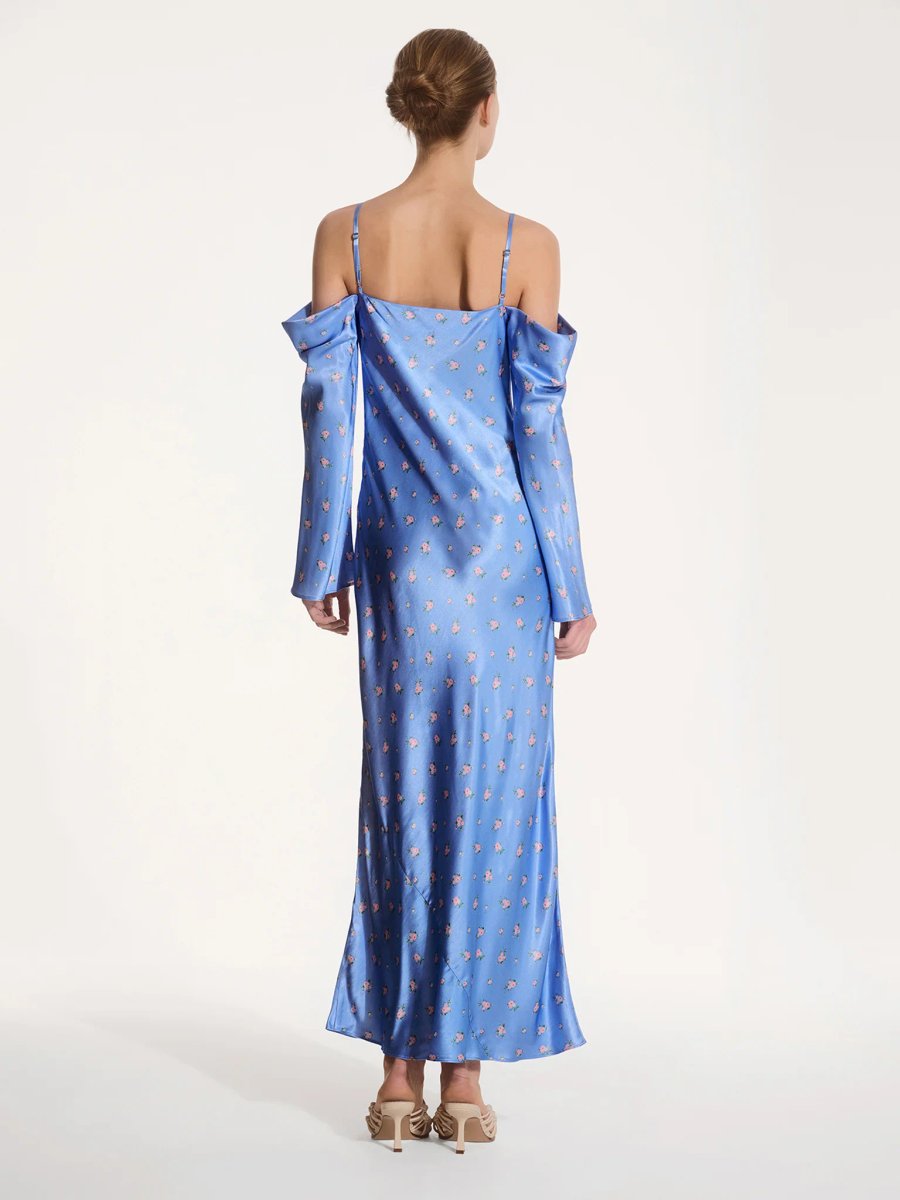 OMNES Munique Floral Dress in Light Blue - 3