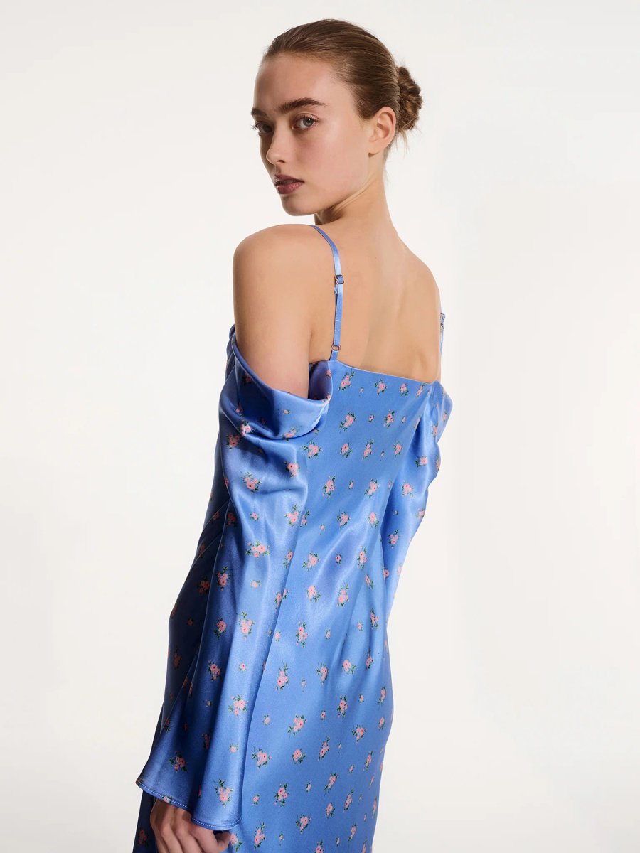 OMNES Munique Floral Dress in Light Blue - 4