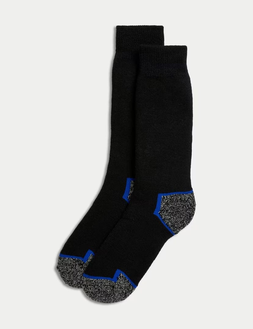 Marks & Spencer M&S 2 Pack Freshfeet™ Heavyweight Work Socks Dark Blue Mix - 1