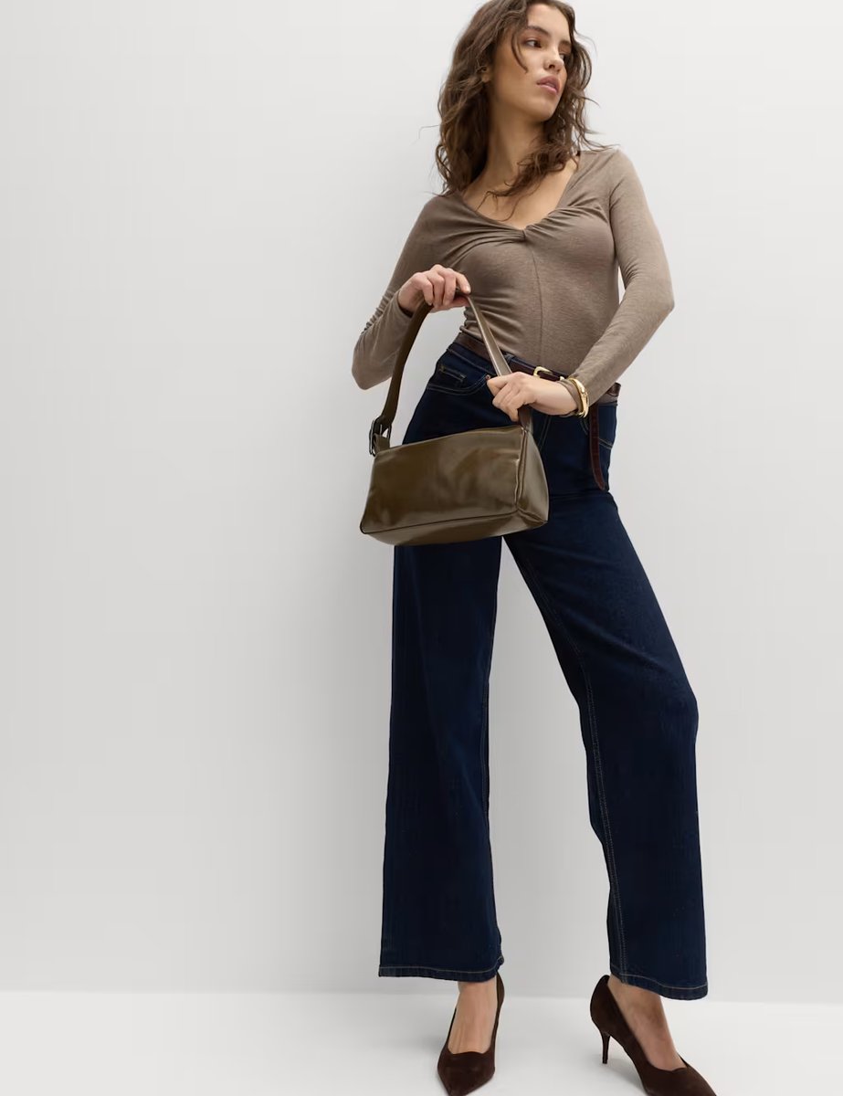 Marks & Spencer M&S Twist Detail Long Sleeve Top Natural - 2