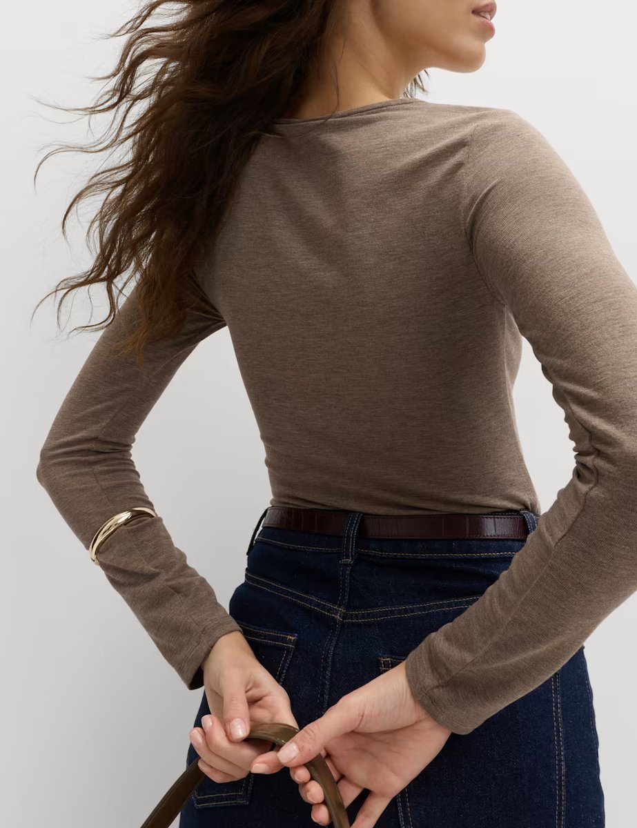 Marks & Spencer M&S Twist Detail Long Sleeve Top Natural - 3