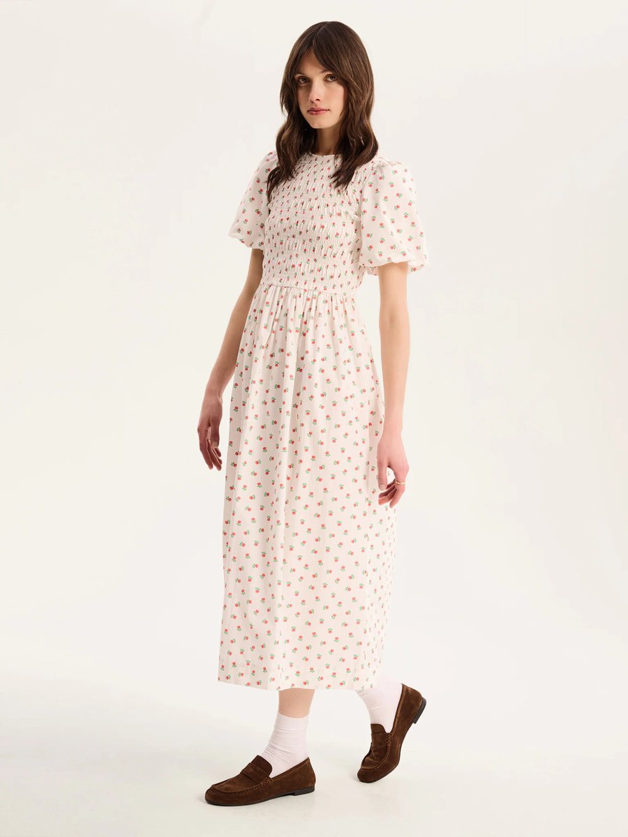 OMNES Terri Midi Dress in White - 2