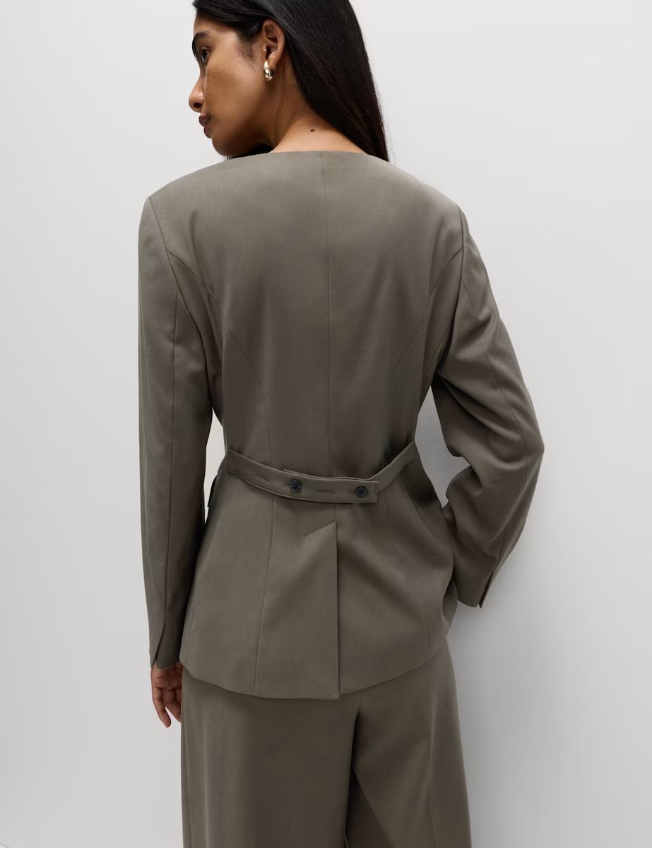 Marks & Spencer M&S Collarless Jacket Mole - 4