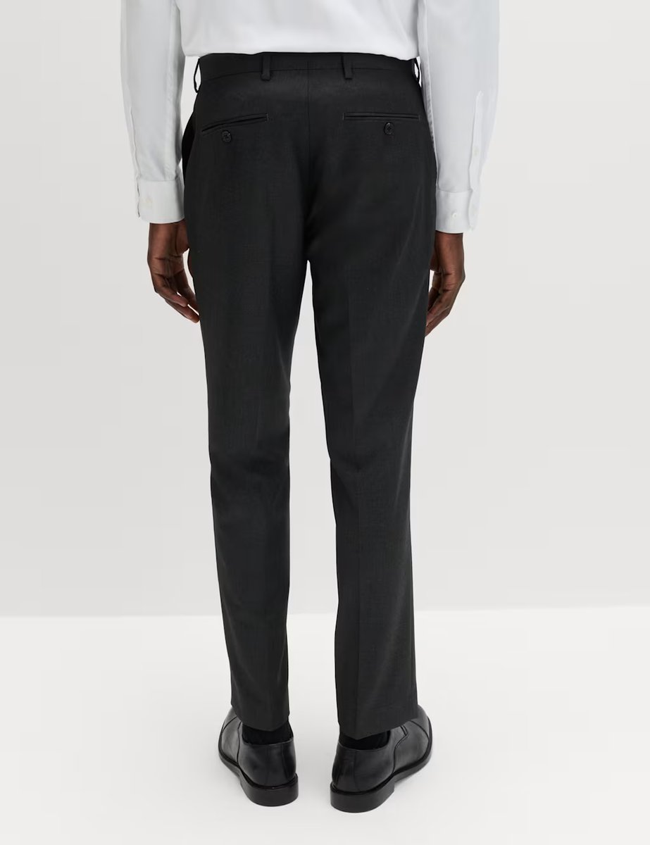 Marks & Spencer M&S Regular Fit Stretch Suit Trousers Charcoal - 4