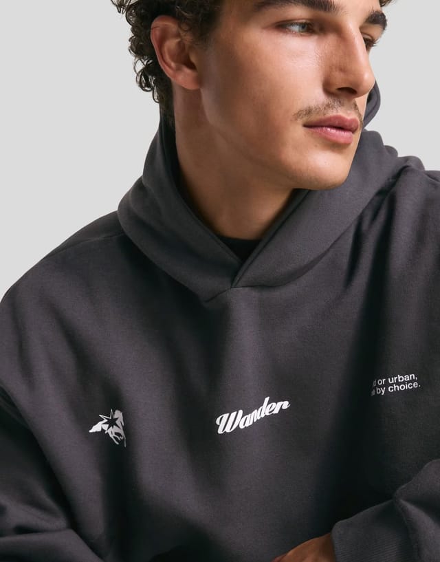 ASOS Bershka Printed hoodie in grey - 2