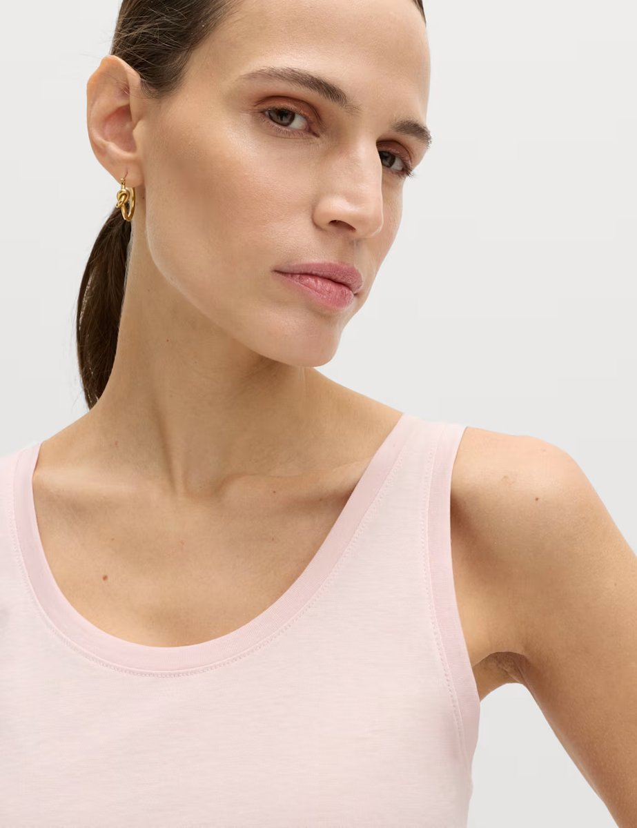 Marks & Spencer M&S Pure Cotton Scoop Neck Top Cool Pink - 2