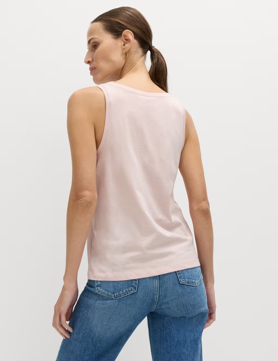 Marks & Spencer M&S Pure Cotton Scoop Neck Top Cool Pink - 3