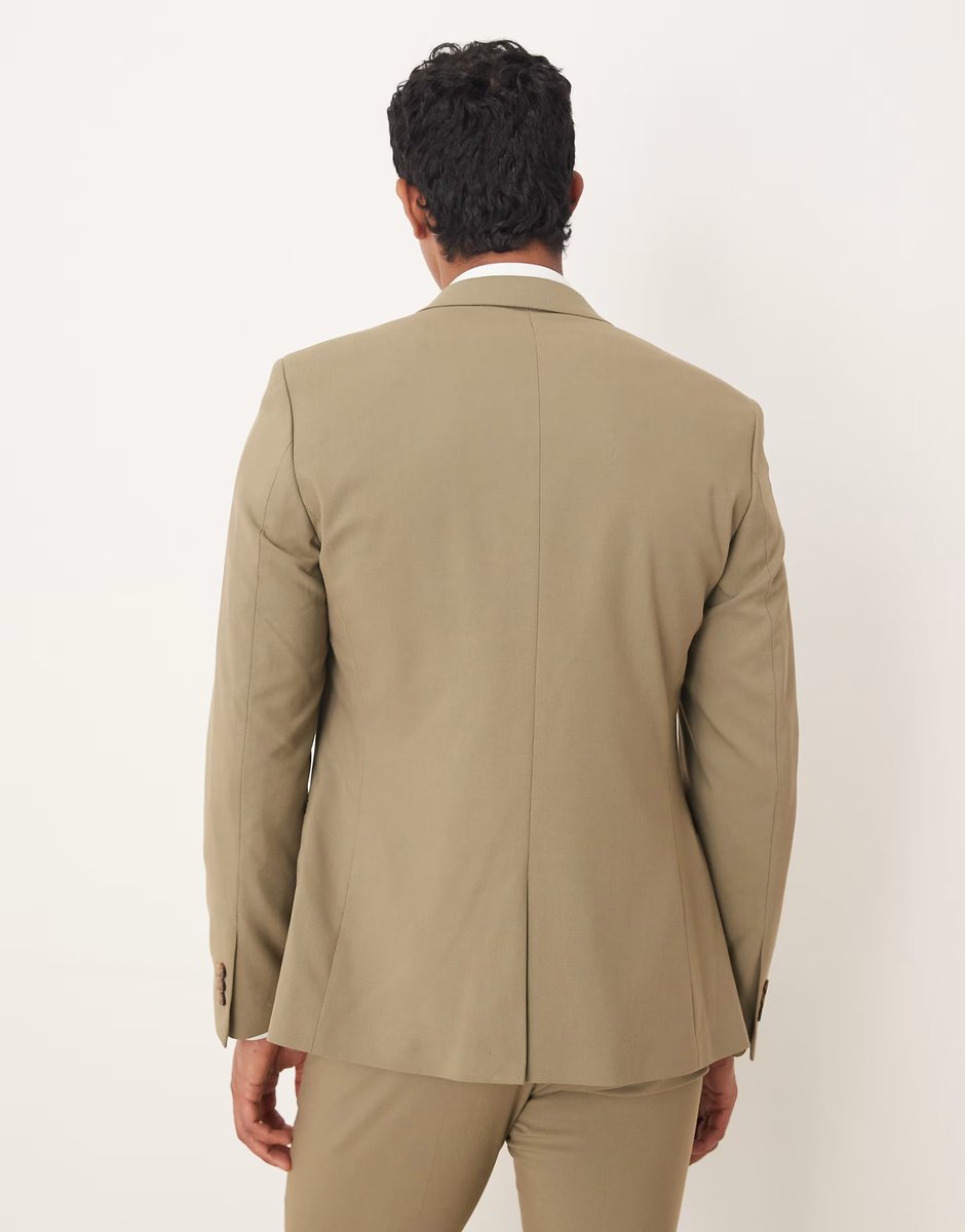 ASOS ASOS DESIGN skinny suit jacket in khaki - 3