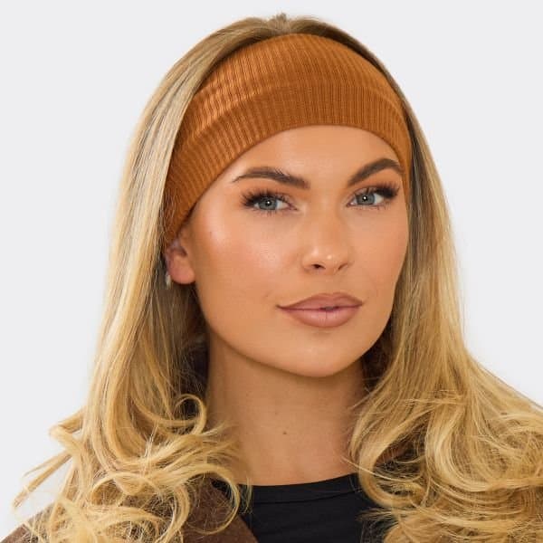EGO EGO Brown Ribbed Thin Headband in Brown