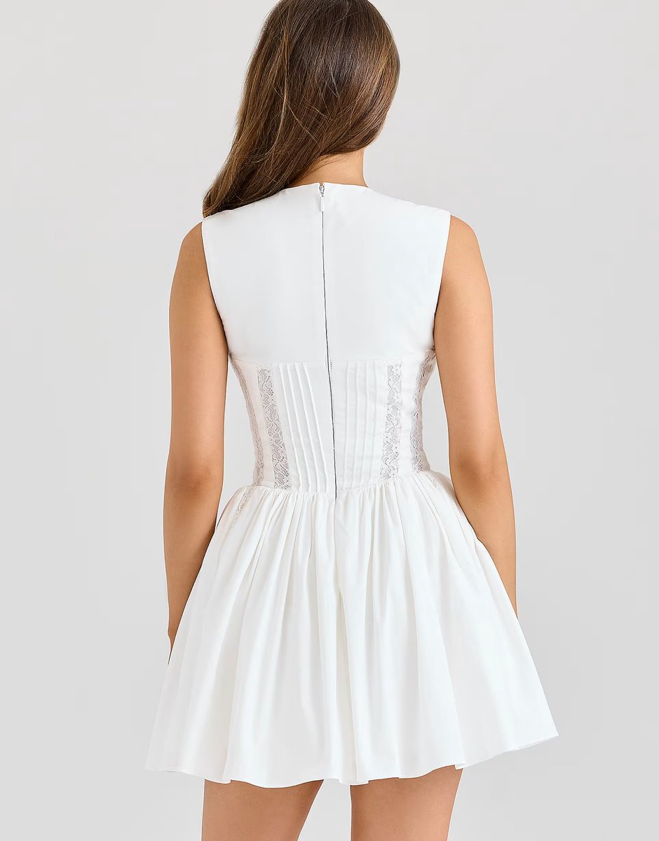 ASOS House of CB Carmel white stretch cotton mini dress in white - 3