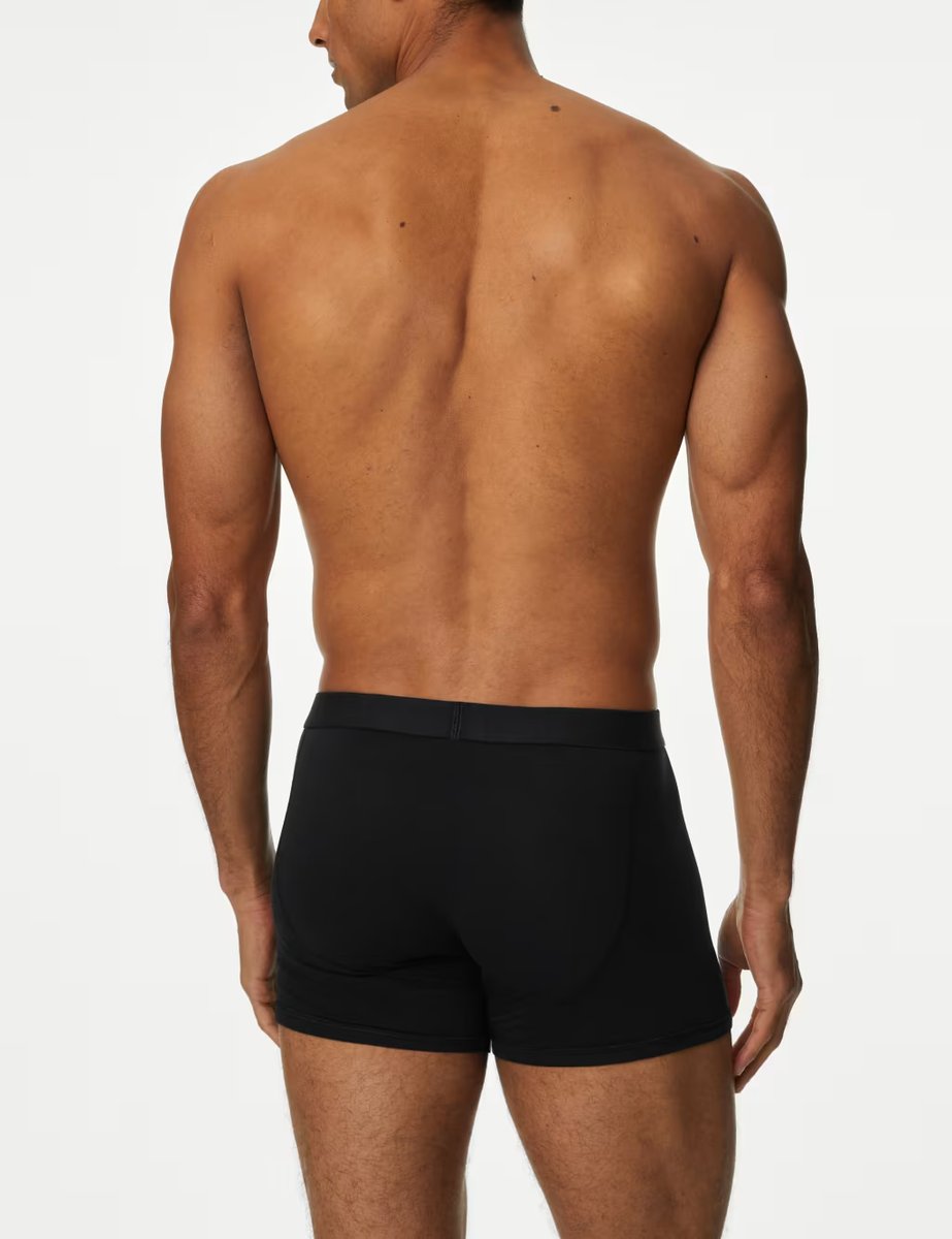 Marks & Spencer M&S 5 Pack Cotton Stretch Cool & Fresh™ Trunks Black - 2